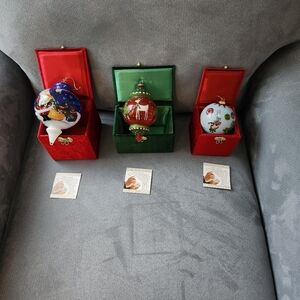 Pier 1 Festive Ornament Set with Red, Green, and White Accents